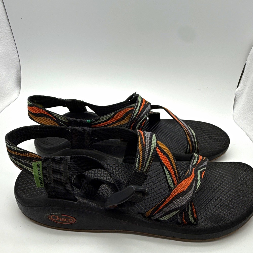 Chaco Z/1 Classic Men's US 9Sandals Black Striped Adjustable Strappy